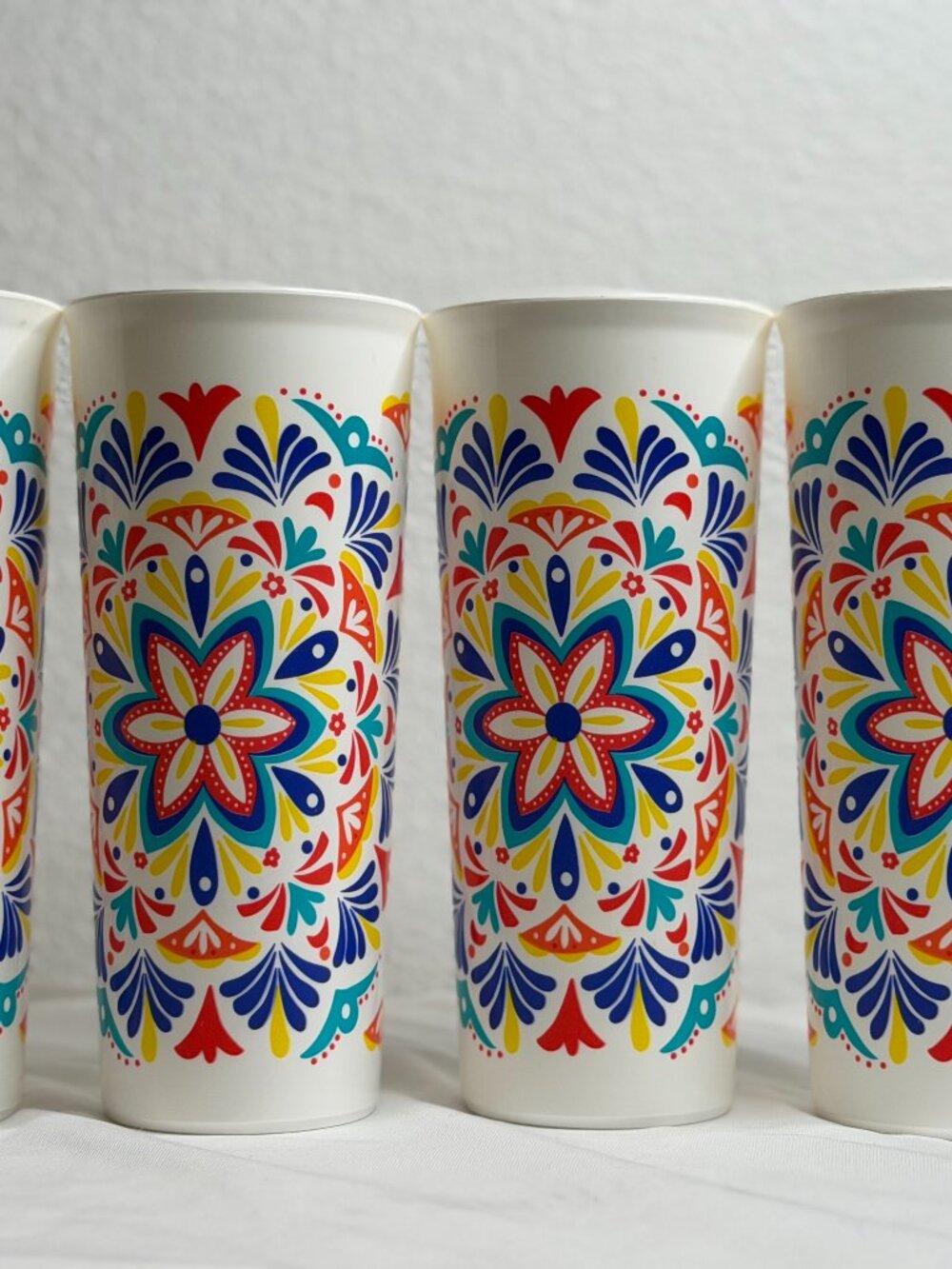 Tupperware Tumblers Set of 4 – 16 oz Floral Mandala Cups